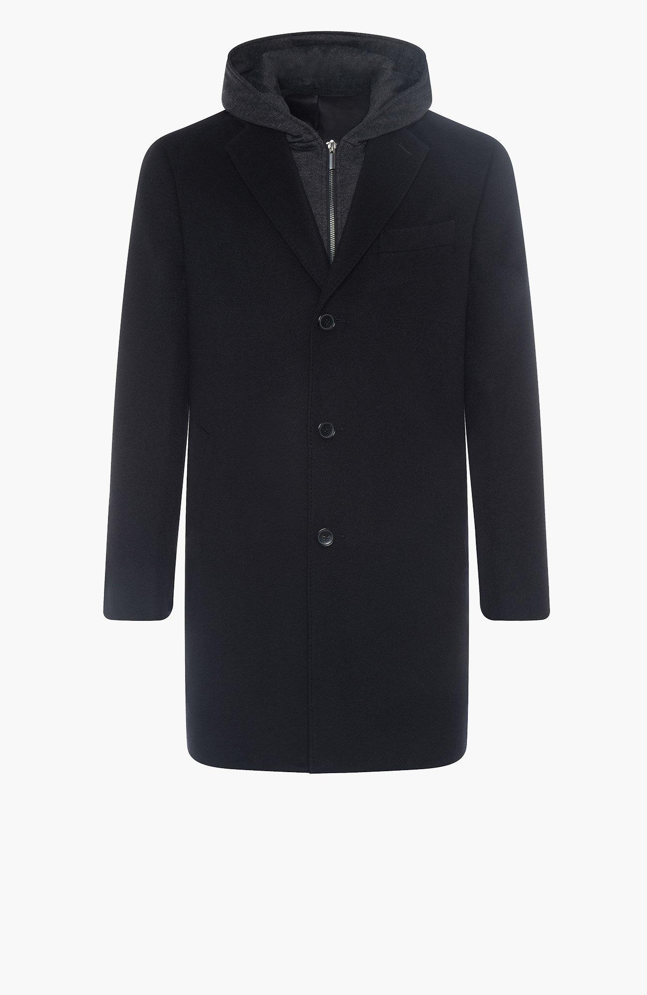 Titan Black Wool & Cashmere Topcoat - MENS - Cardinal of Canada-US-Titan Black Wool & Cashmere Topcoat