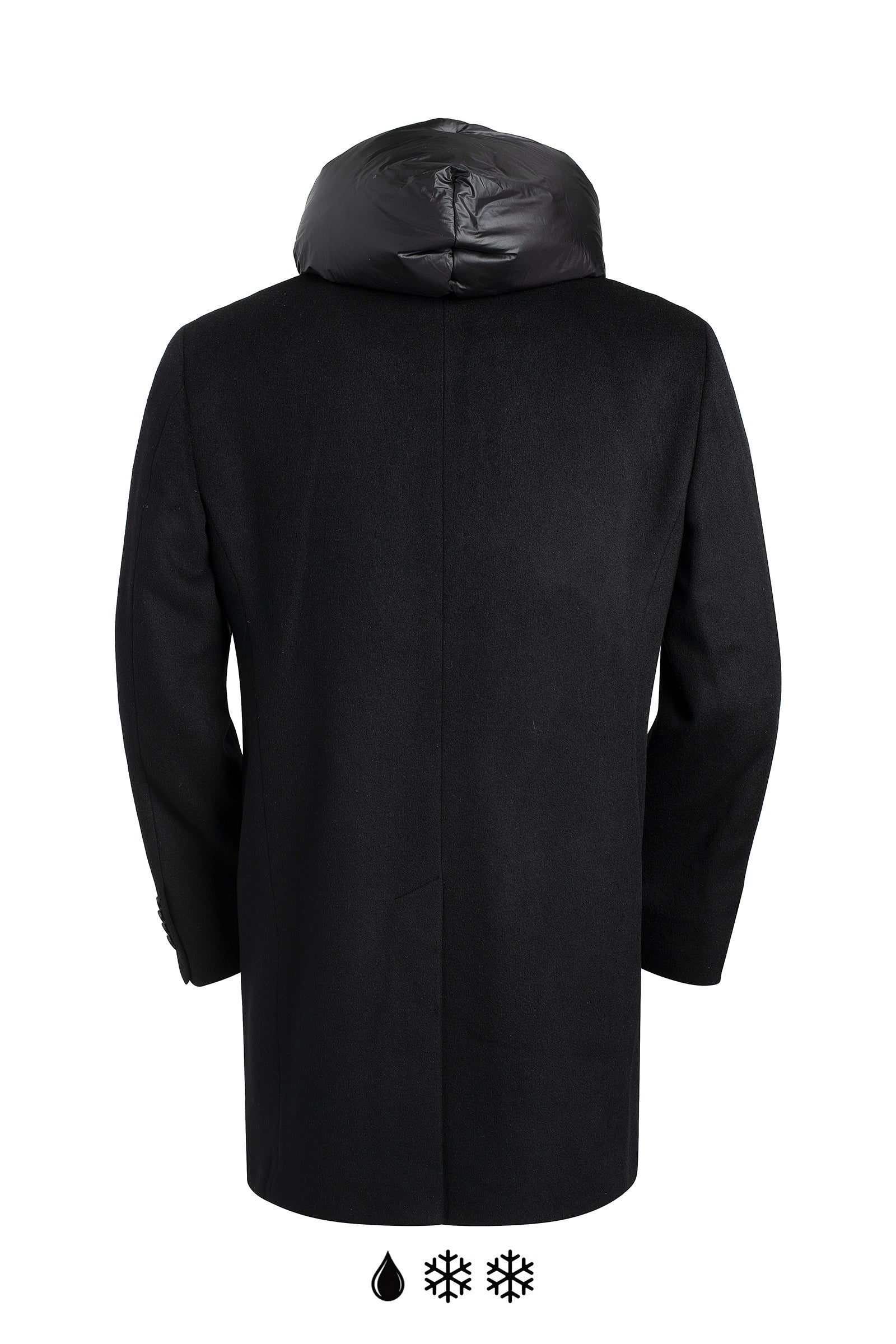 TRENTON BLACK WOOL & CASHMERE TOPCOAT