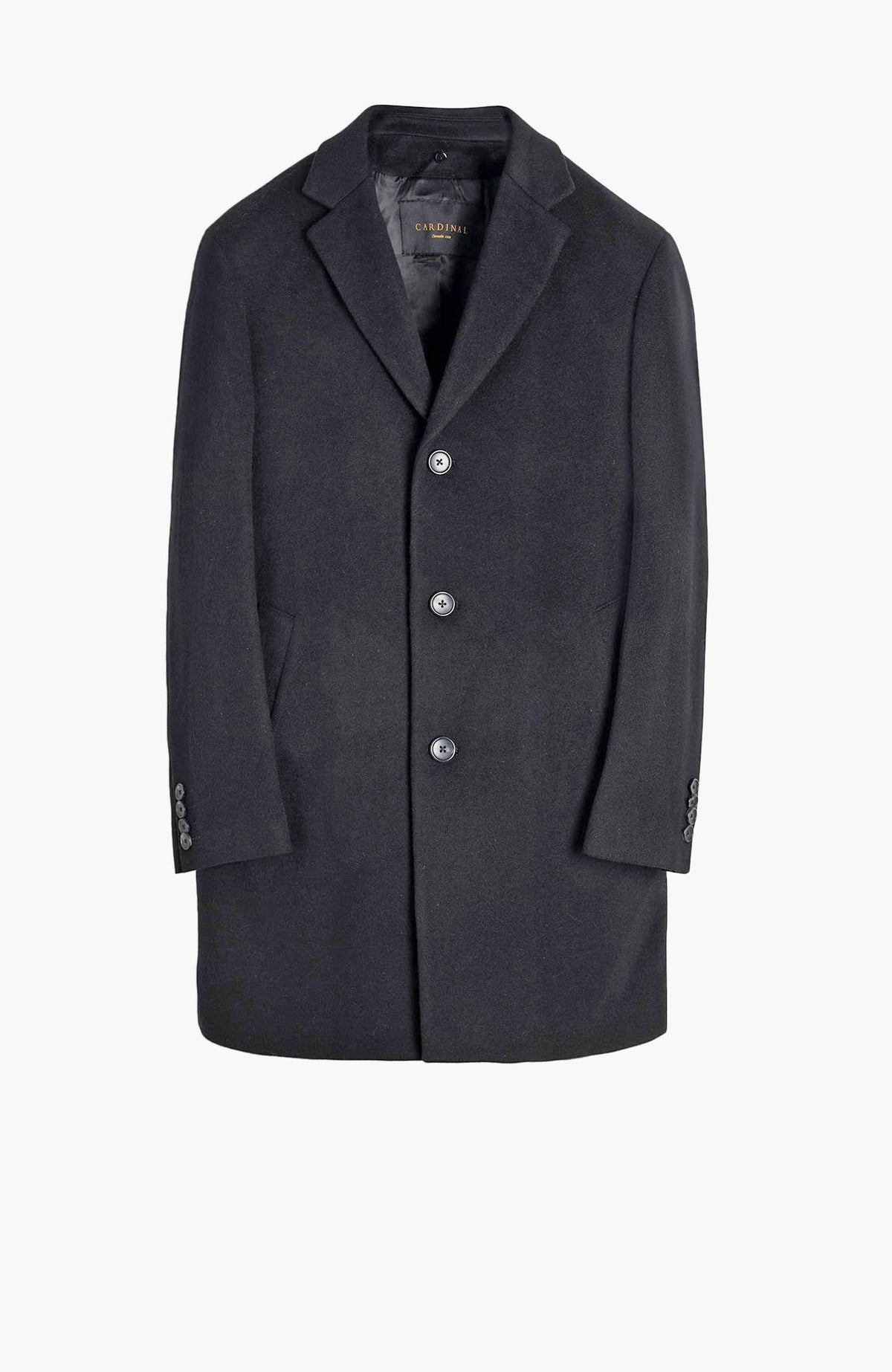Trenton Black Wool & Cashmere Topcoat - Cardinal of Canada-US-Trenton Black Wool & Cashmere Topcoat