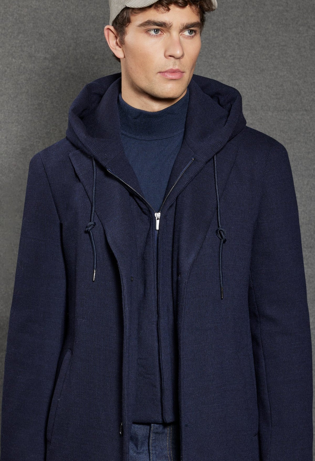 Tyson Navy Wool & Cashmere Topcoat - MENS - Cardinal of Canada-US-Tyson Navy Wool & Cashmere Topcoat