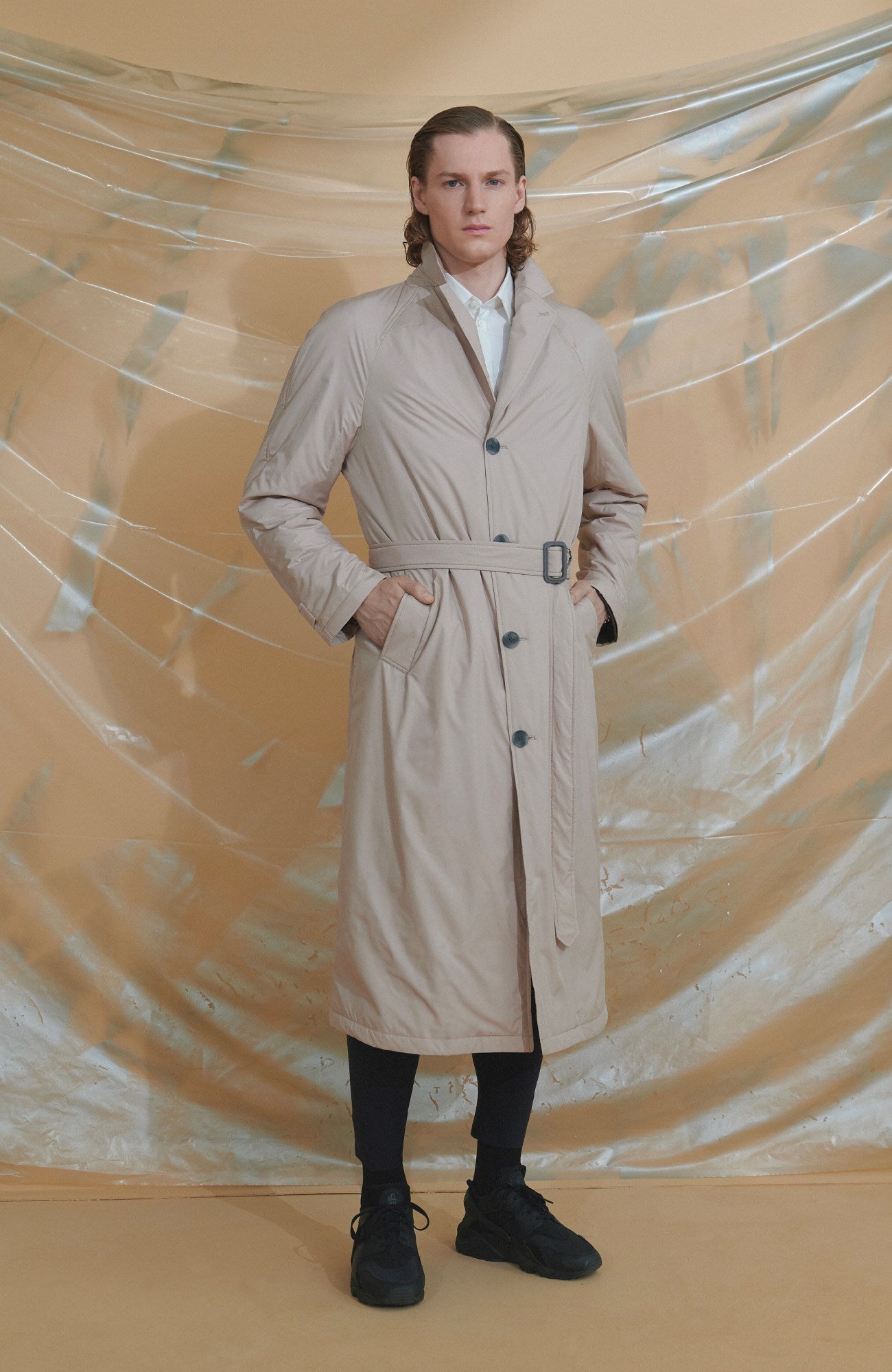 LIMITED EDITION: HEFNER SINGLE BREAST BELTED RAINCOAT - MENS - Cardinal of Canada-US-LIMITED EDITION: HEFNER SINGLE BREAST BELTED RAINCOAT 49 INCH LENGTH