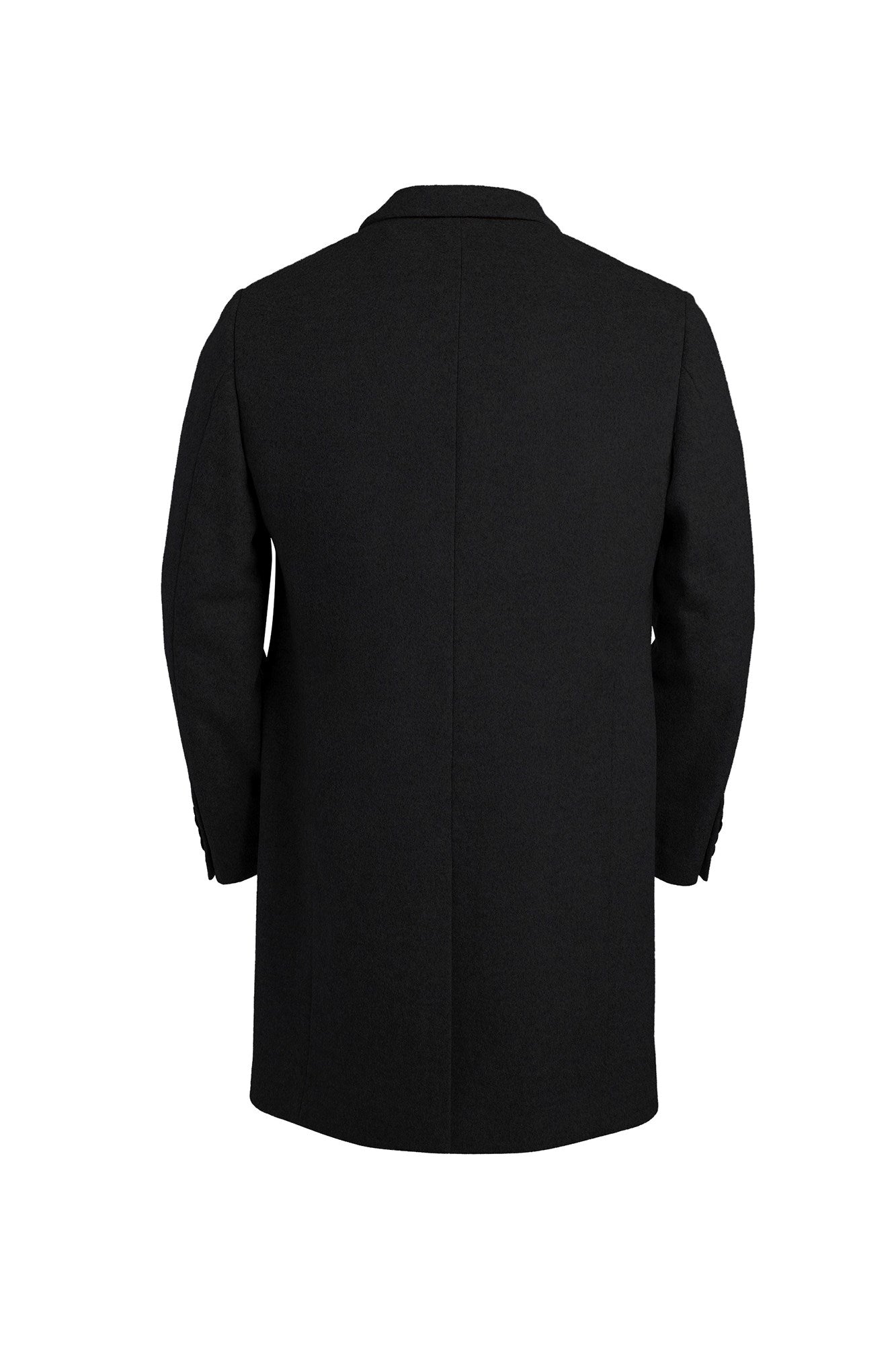 SUTTON BLACK WOOL OVERCOAT