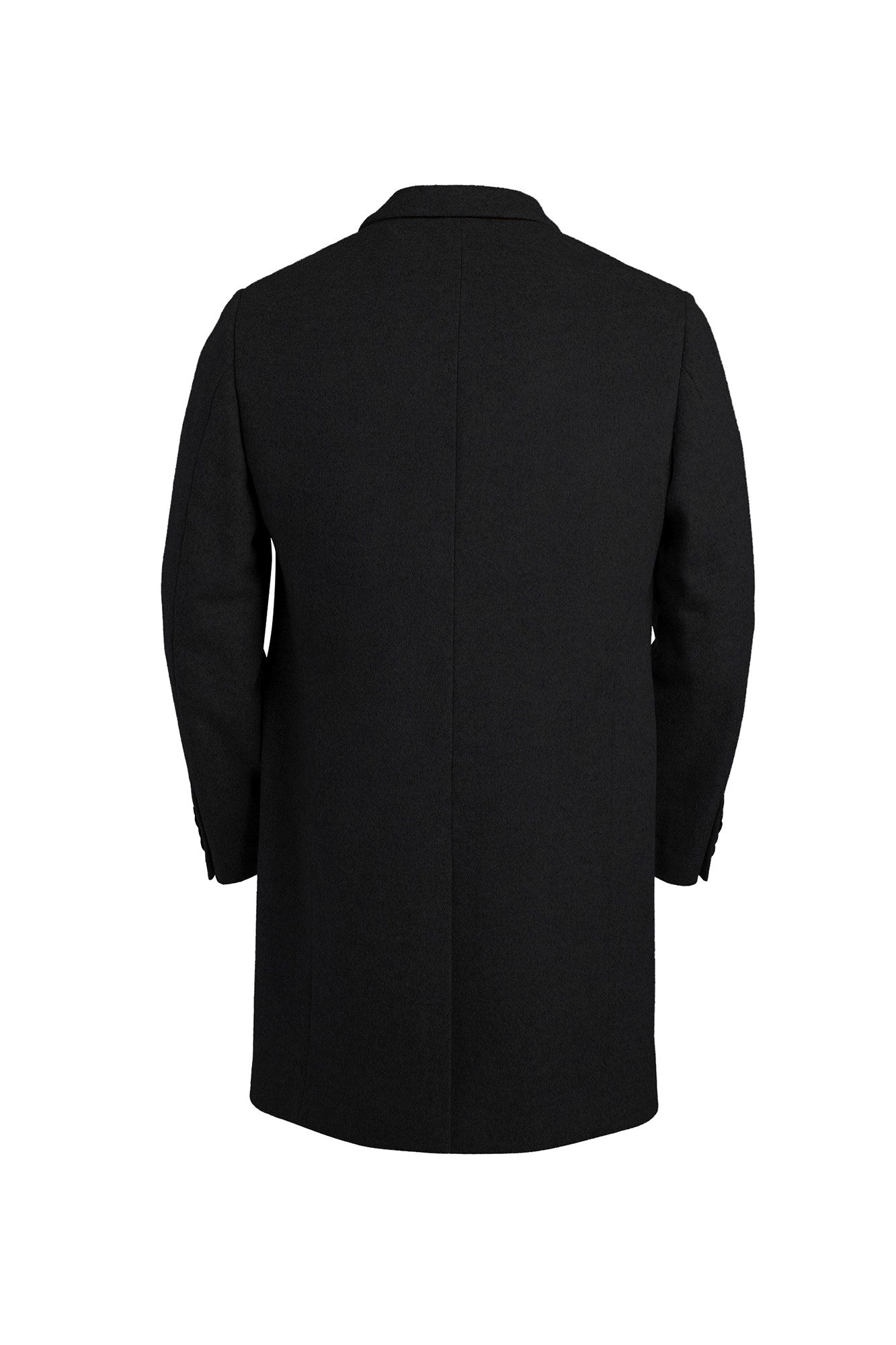 SUTTON BLACK WOOL OVERCOAT - MENS - Cardinal of Canada-US-Sutton - Black wool topcoat 38 inch length